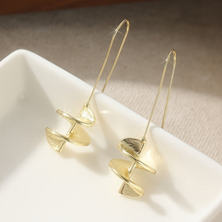 Vintage Gold Plated Leaf Statement Drop Earrings