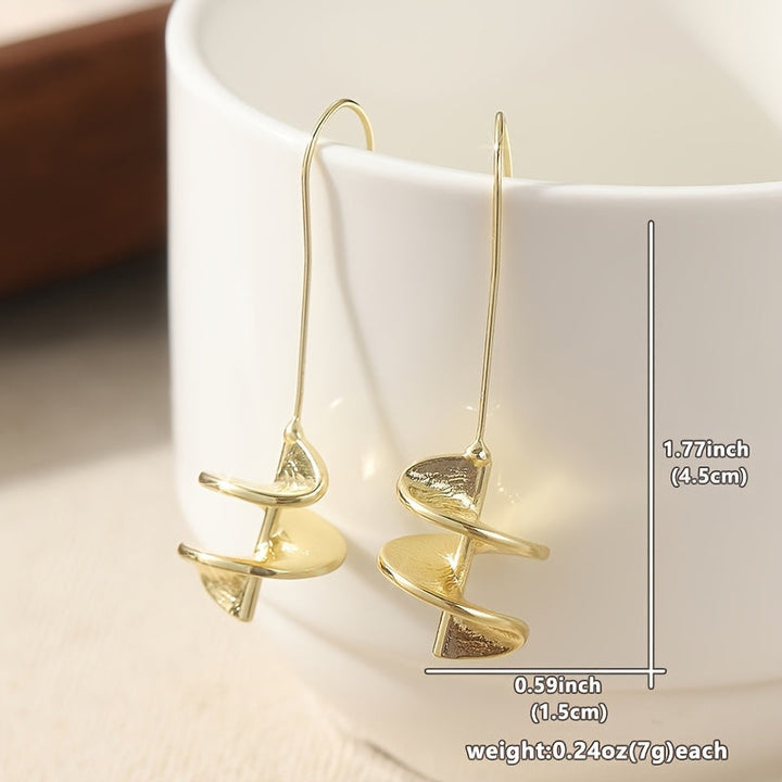 Vintage Gold Plated Leaf Statement Drop Earrings