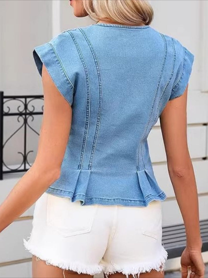 Viera | Top de mezclilla con escote en V