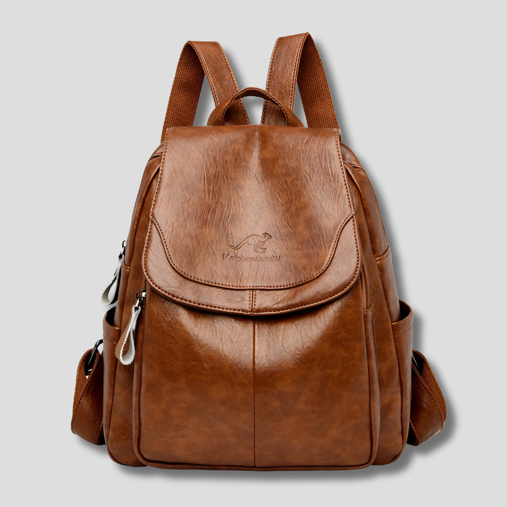 Nora | Women Embossed Leather Backpack With Concealed Zip