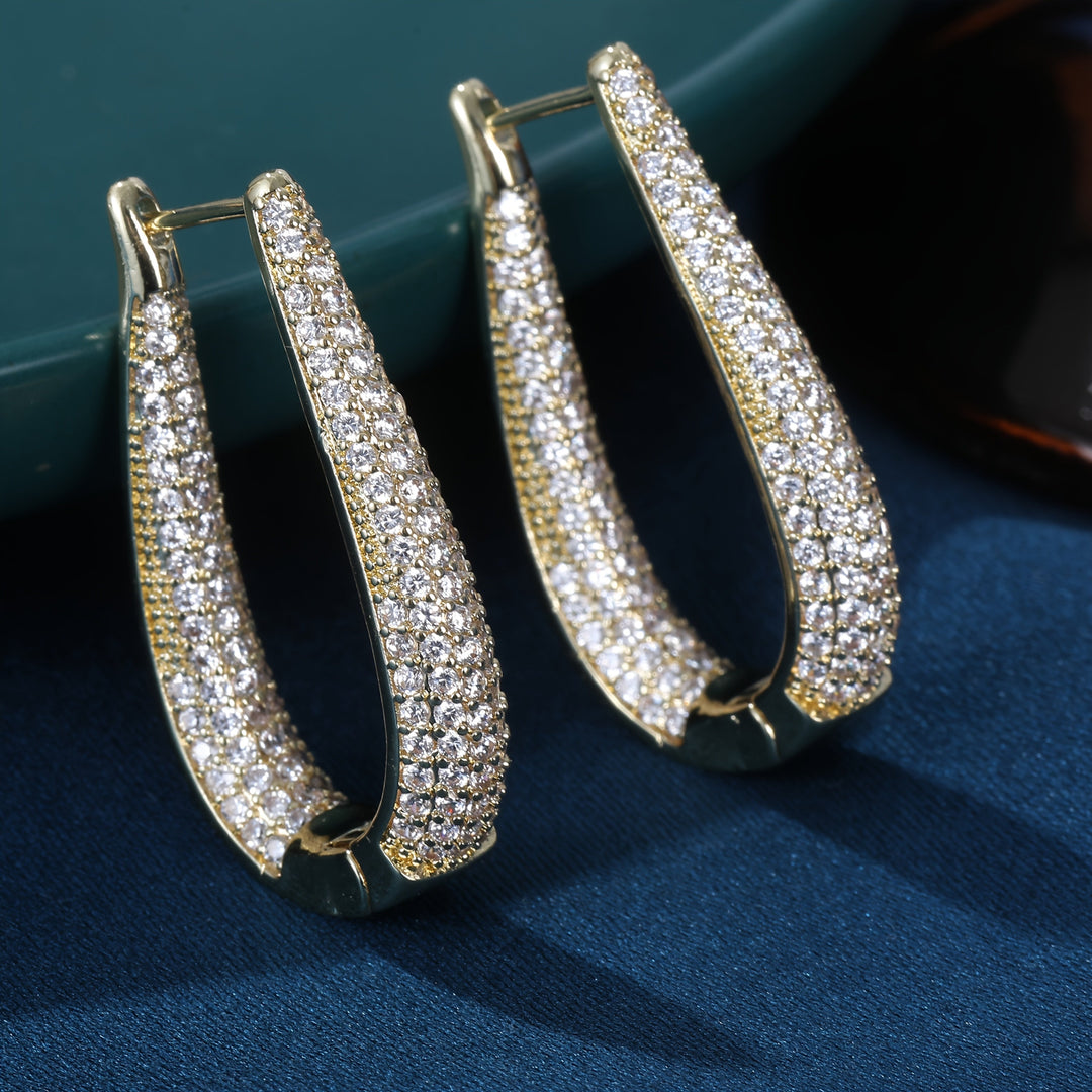 Elegant Cubic Synthetic Zirconia Hoop Earring