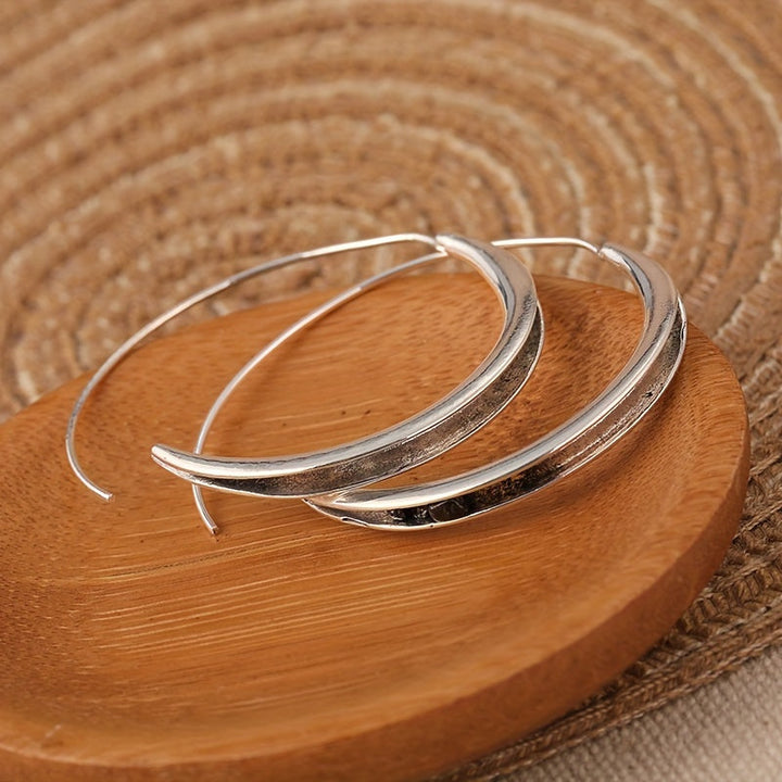 Handcrafted Retro Boho Copper Hoop Earrings
