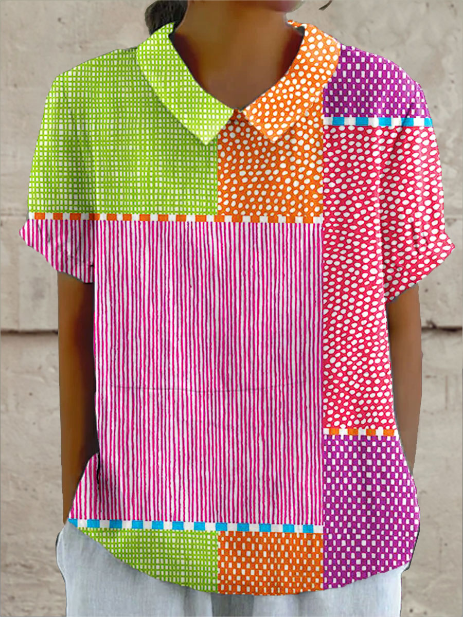 Zoe | Camisa de patchwork colorido