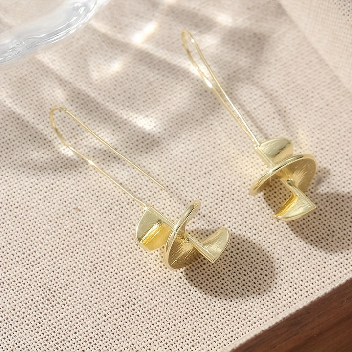 Vintage Gold Plated Leaf Statement Drop Earrings