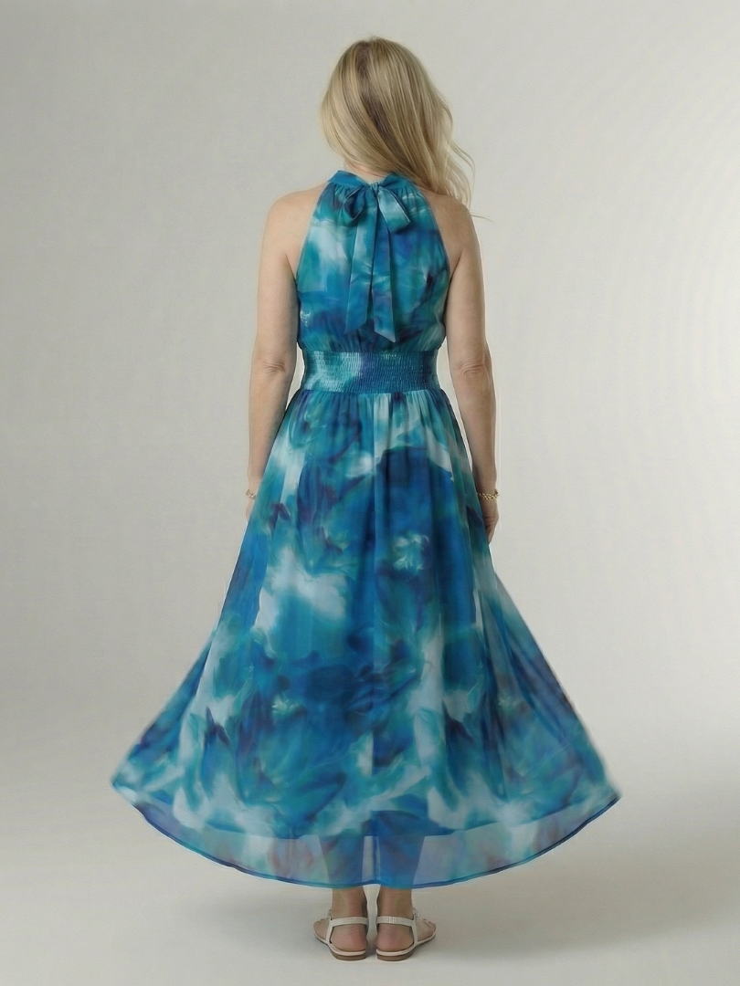 Sylin | Vestido midi con halter fruncido