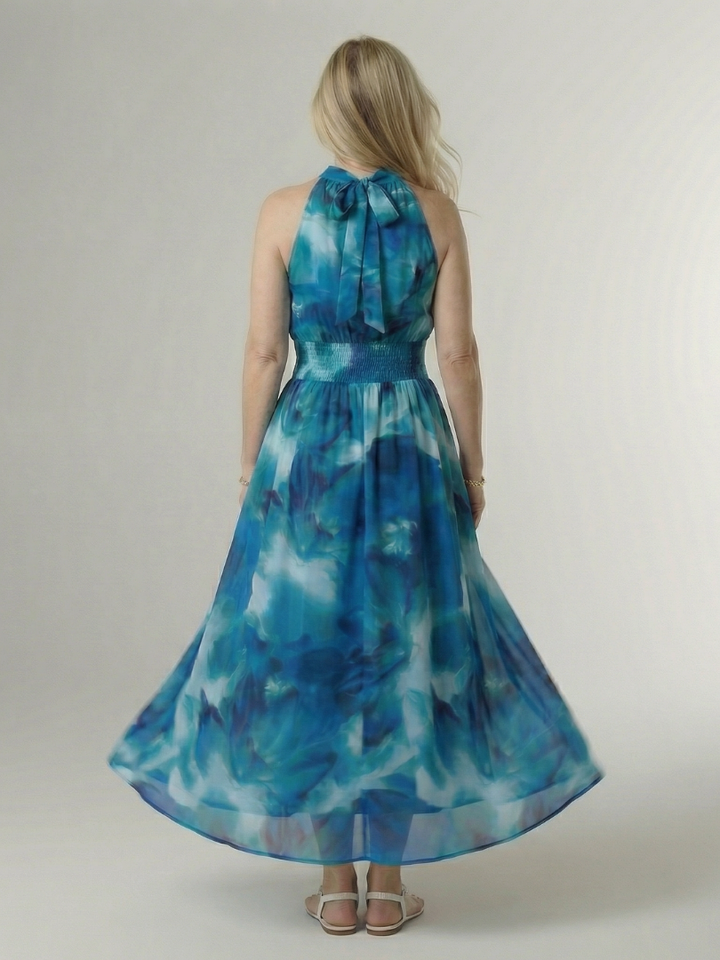 Sylin | Vestido midi con halter fruncido