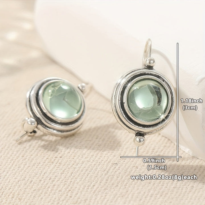 Bohemian Handmade Green Cubic Zirconia Dangle Earring