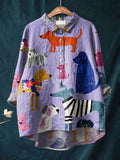 Emma | Camisa com cães coloridos