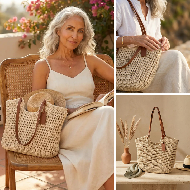 Clare | Women Crochet Weave Tote Bag