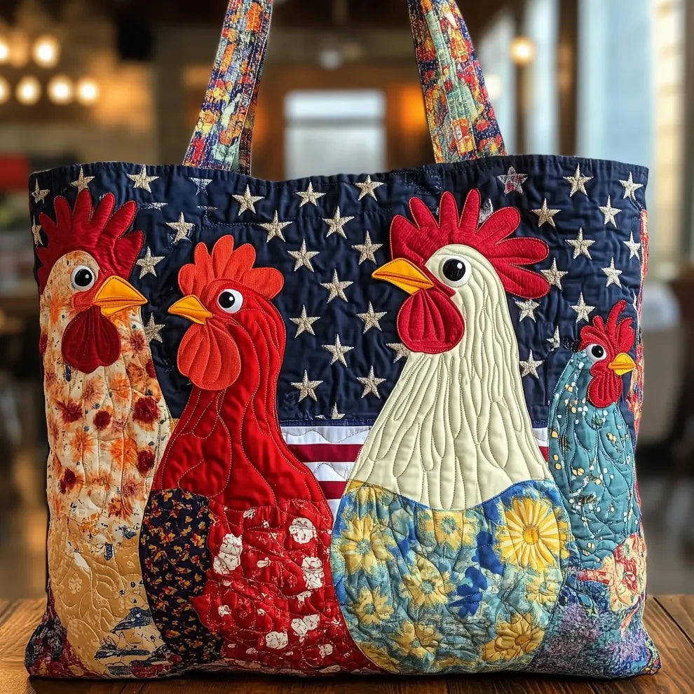 Encanto campestre | Bolsa tote acolchada artesanal