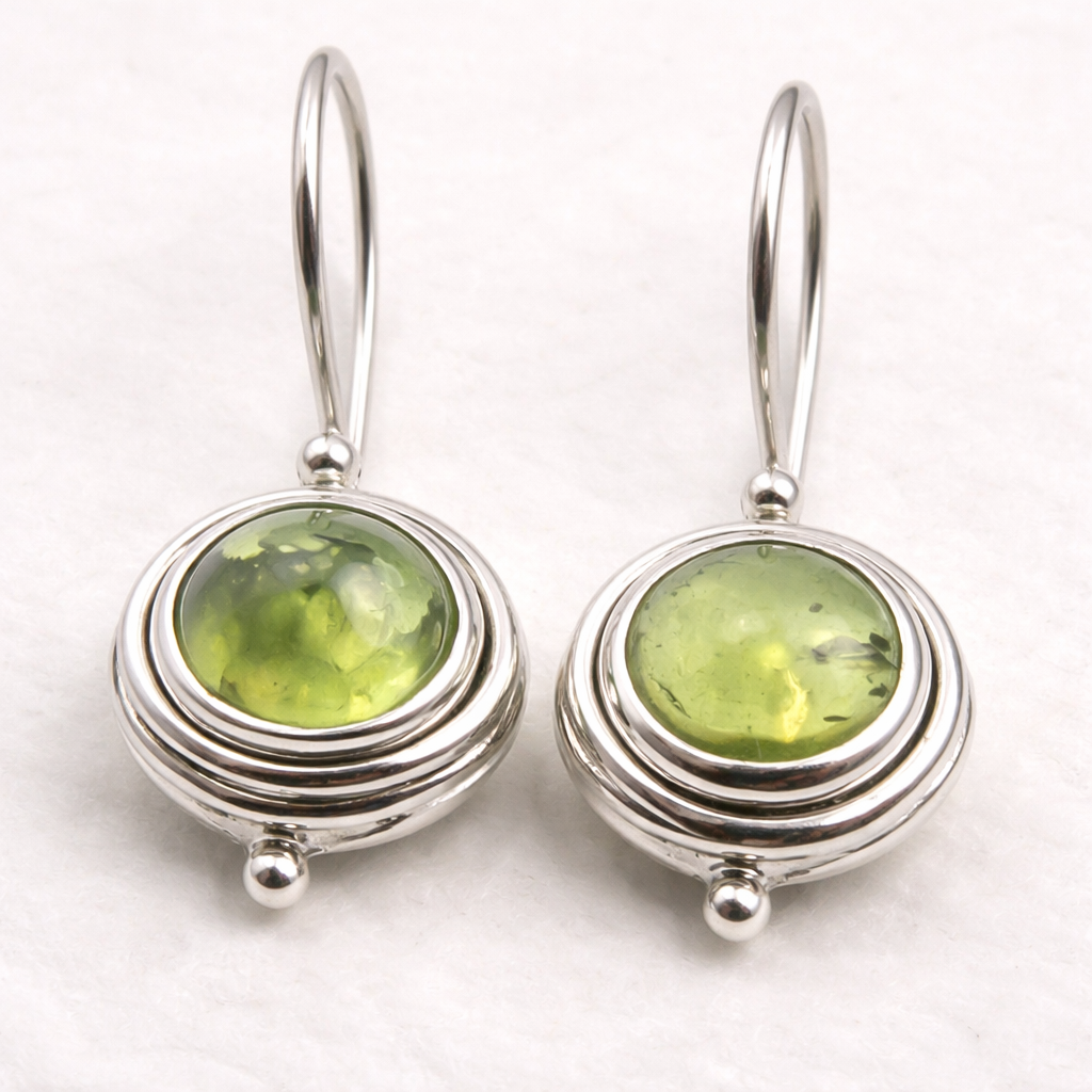 Bohemian Handmade Green Cubic Zirconia Dangle Earring
