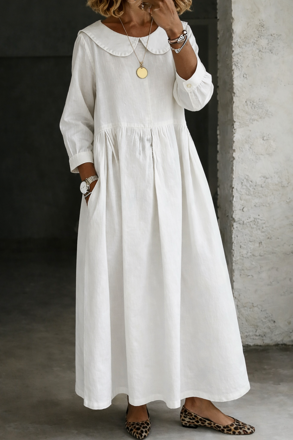 Clara | Vestido Jeans com Gola Peter Pan
