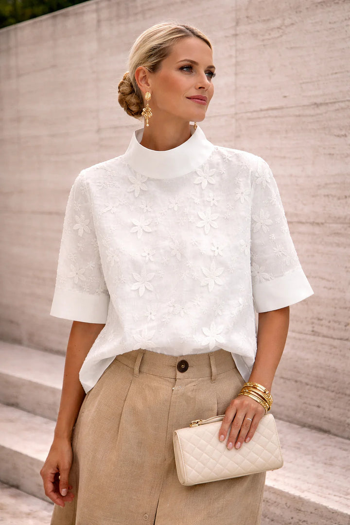Sonelita™ | Blusa Elegante com Gola Alta