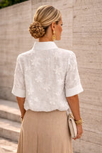 Sonelita™ | Blusa elegante com gola padre