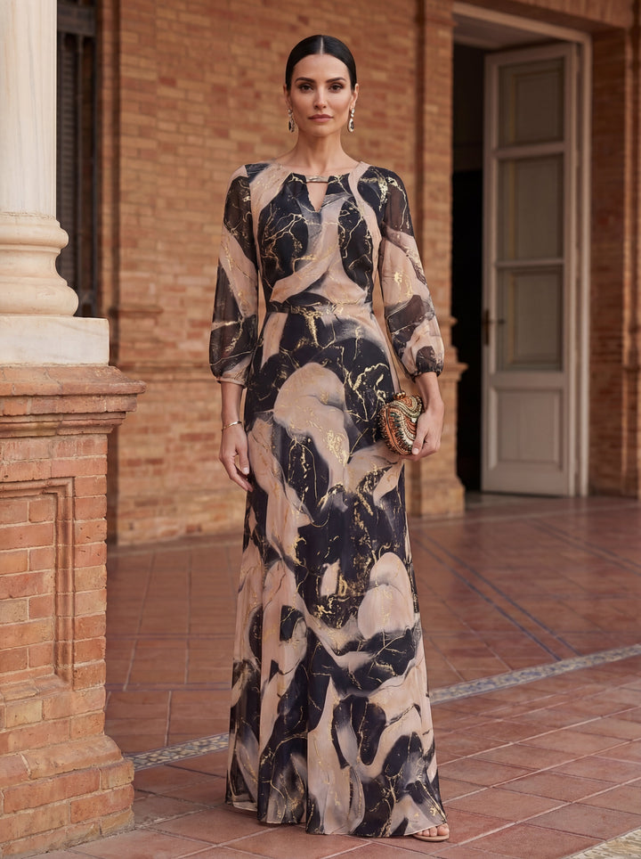 Aira | Vestido de gasa estampada