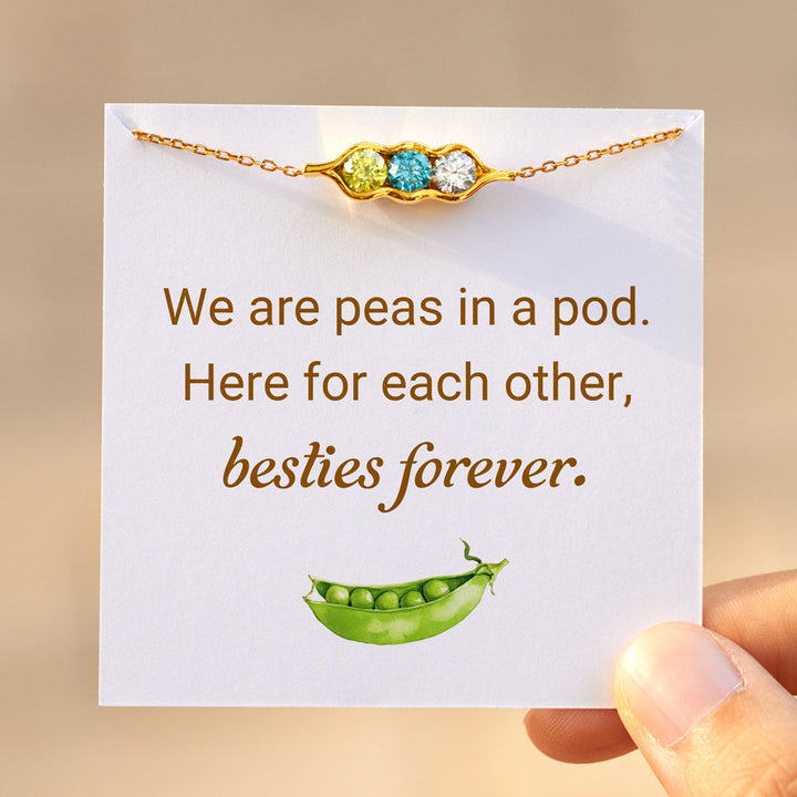 Personalized Peas in a Pod Birthstone Bracelet