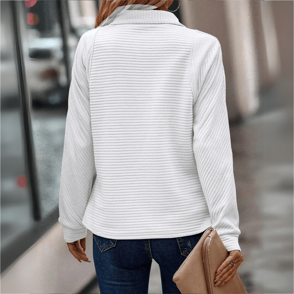 Jenica | Jersey elegante con cremallera de media longitud