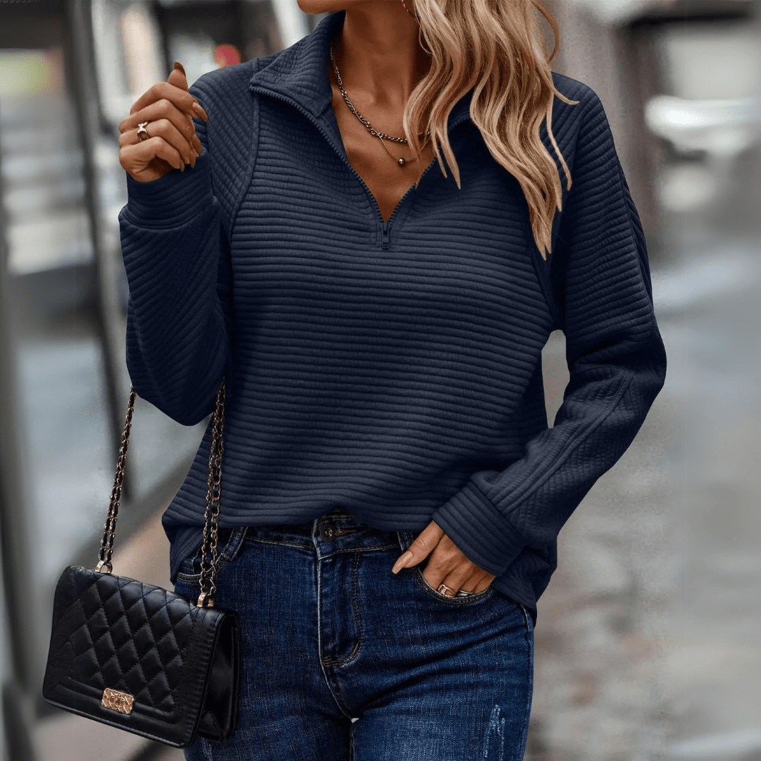 Jenica | Suéter chic con media cremallera