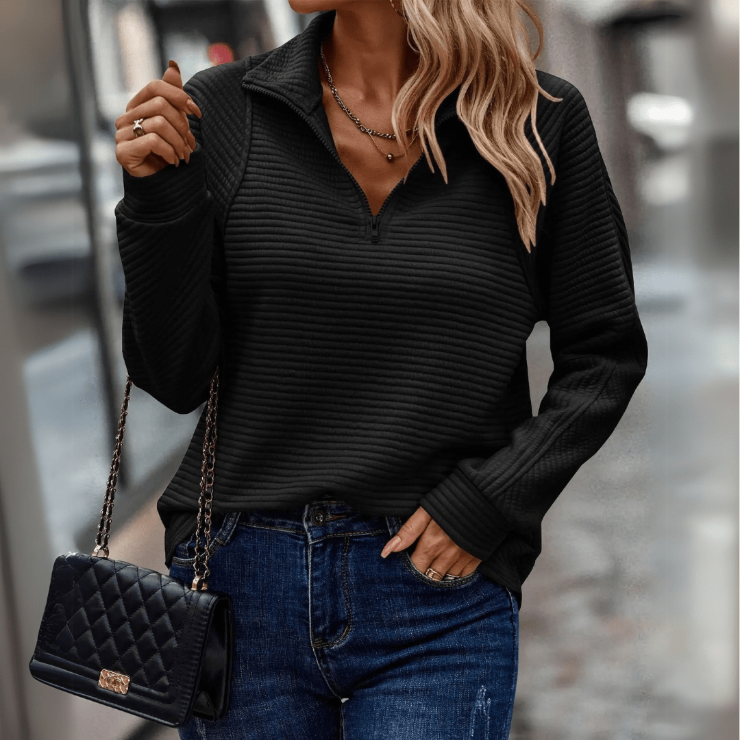 Jenica | Suéter chic con media cremallera