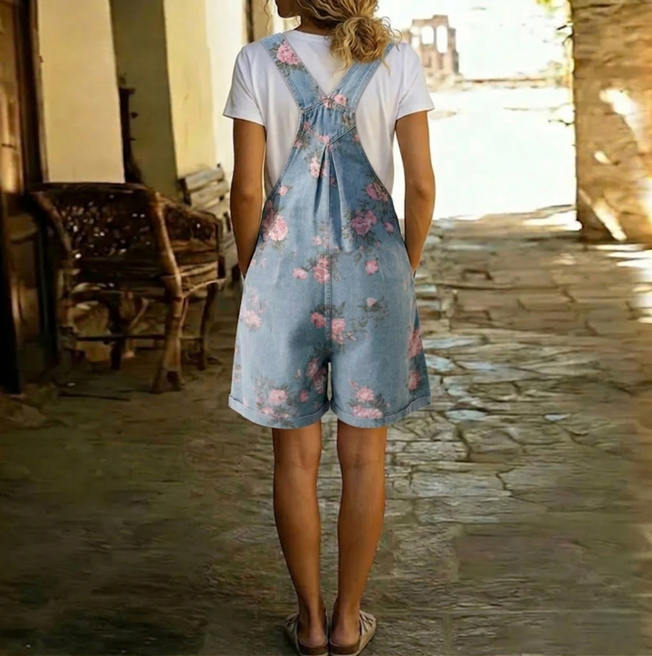 Judy | Mono Floral Vintage Lavado de Mezclilla con Sensación Suave de Algodón
