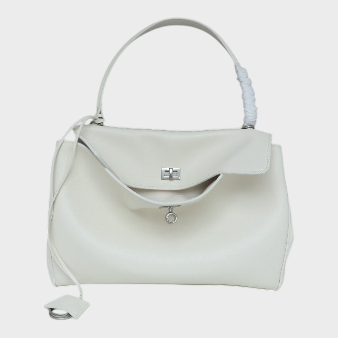 Libby | Structured Leather Handbag with Magnetic Flap Closure