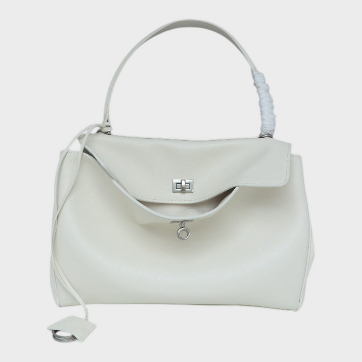 Libby | Structured Leather Handbag with Magnetic Flap Closure