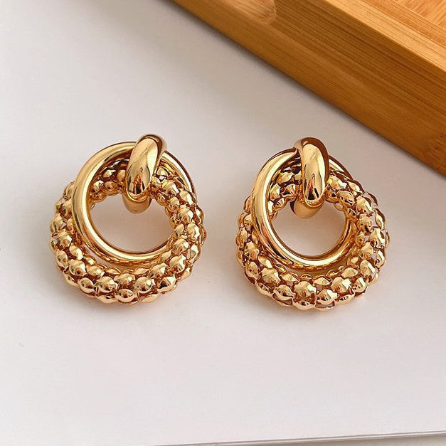 Vintage Thick Golden Hoop Earrings