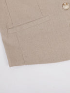 Conjunto de calça pantalona plissada com decote em V Lila