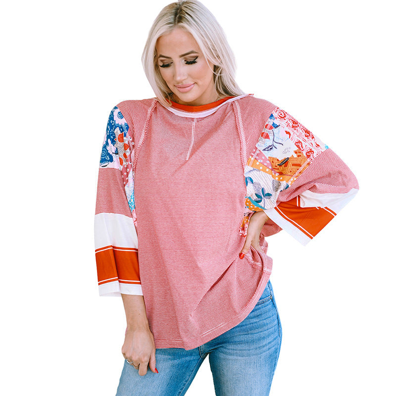 BAILEY™ – Blusa Leve Patchwork com Mangas Morcego