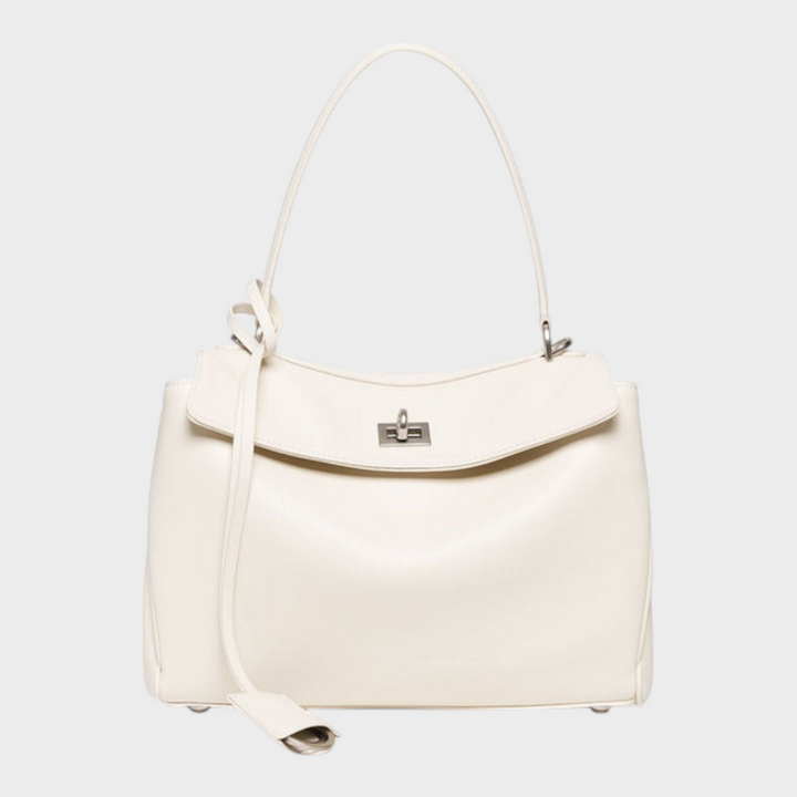 Libby | Structured Leather Handbag with Magnetic Flap Closure