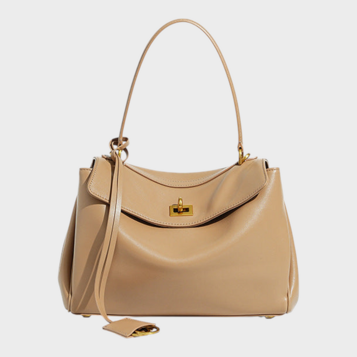 Libby | Structured Leather Handbag with Magnetic Flap Closure
