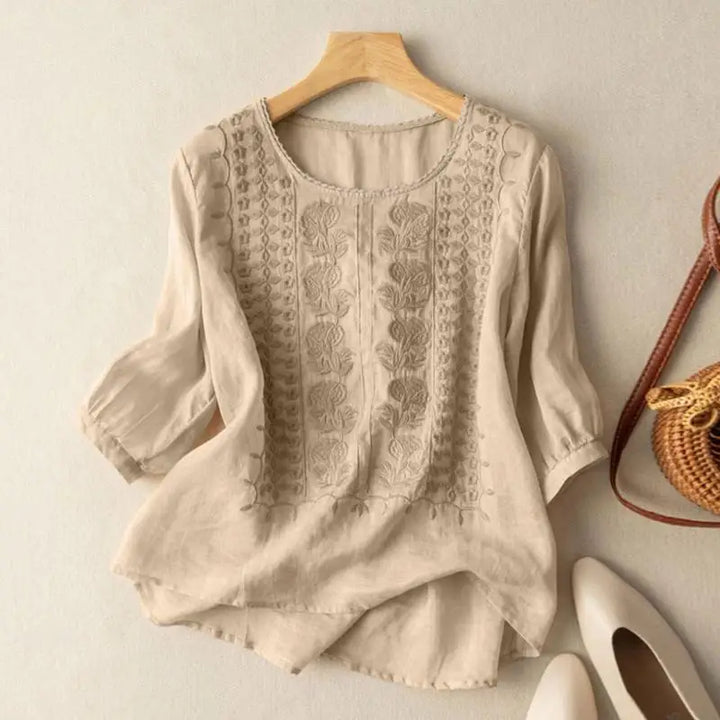 Aurora – Blusa relajada bordada