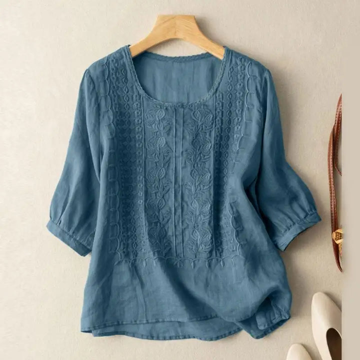 Aurora – Blusa relajada bordada