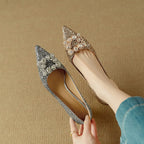 Sapatos de salto Gloria com brilhantes