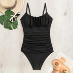 Leona | Your elegant monokini with tummy control in black