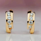 Gold Elegant Zirconia Earrings