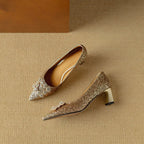 Sapatos de salto Gloria com brilhantes