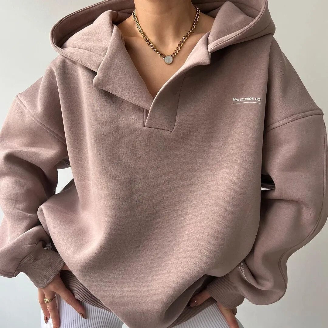 Sienna | Women Oversized Crossover Hood Lounge Hoodie