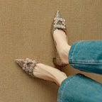 Sapatos de salto Gloria com brilhantes