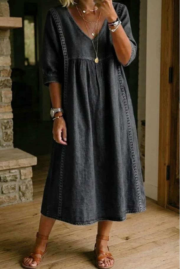 Melissa | Round Neck Long Sleeve Dress