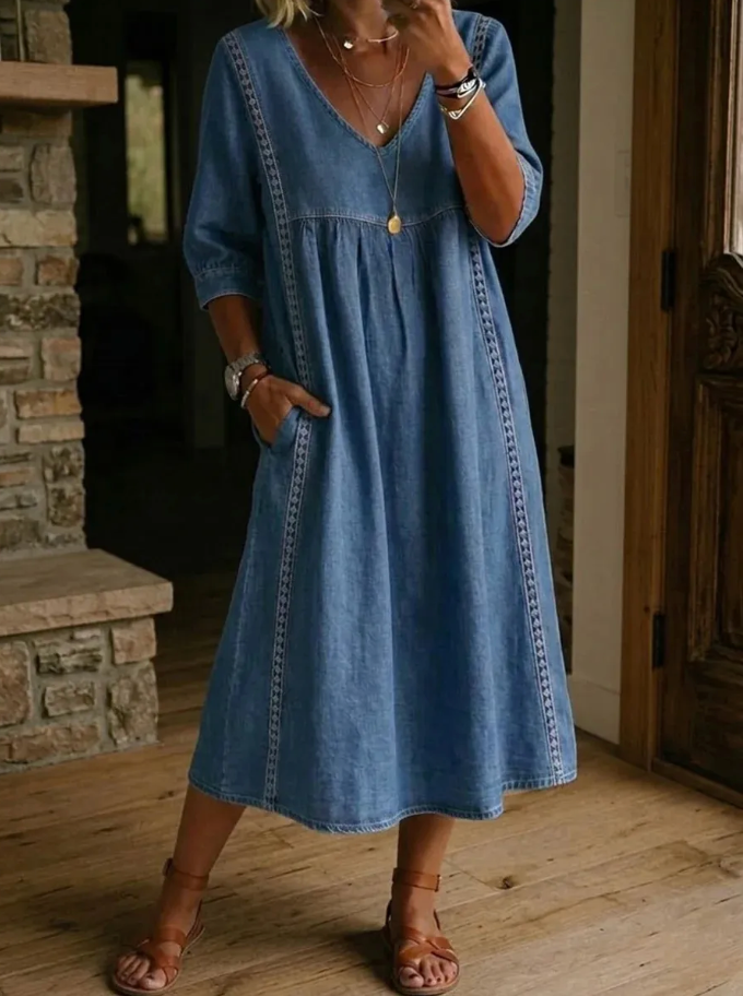 Melissa | Round Neck Long Sleeve Dress