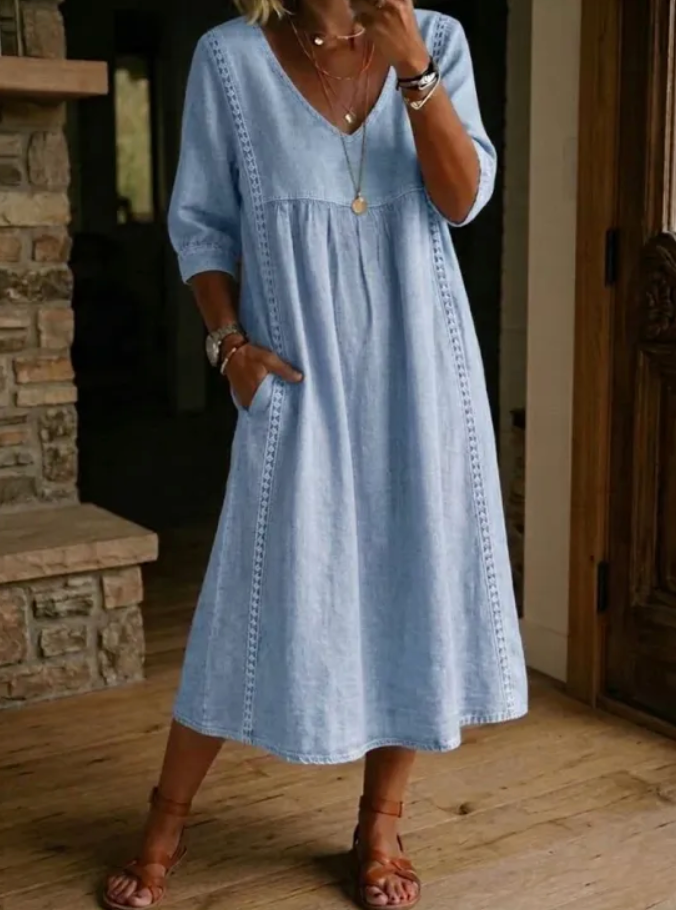Melissa | Round Neck Long Sleeve Dress