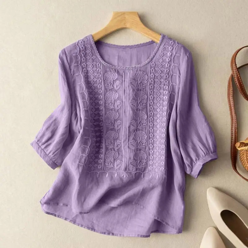 Aurora – Blusa relajada bordada