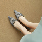Sapatos de salto Gloria com brilhantes