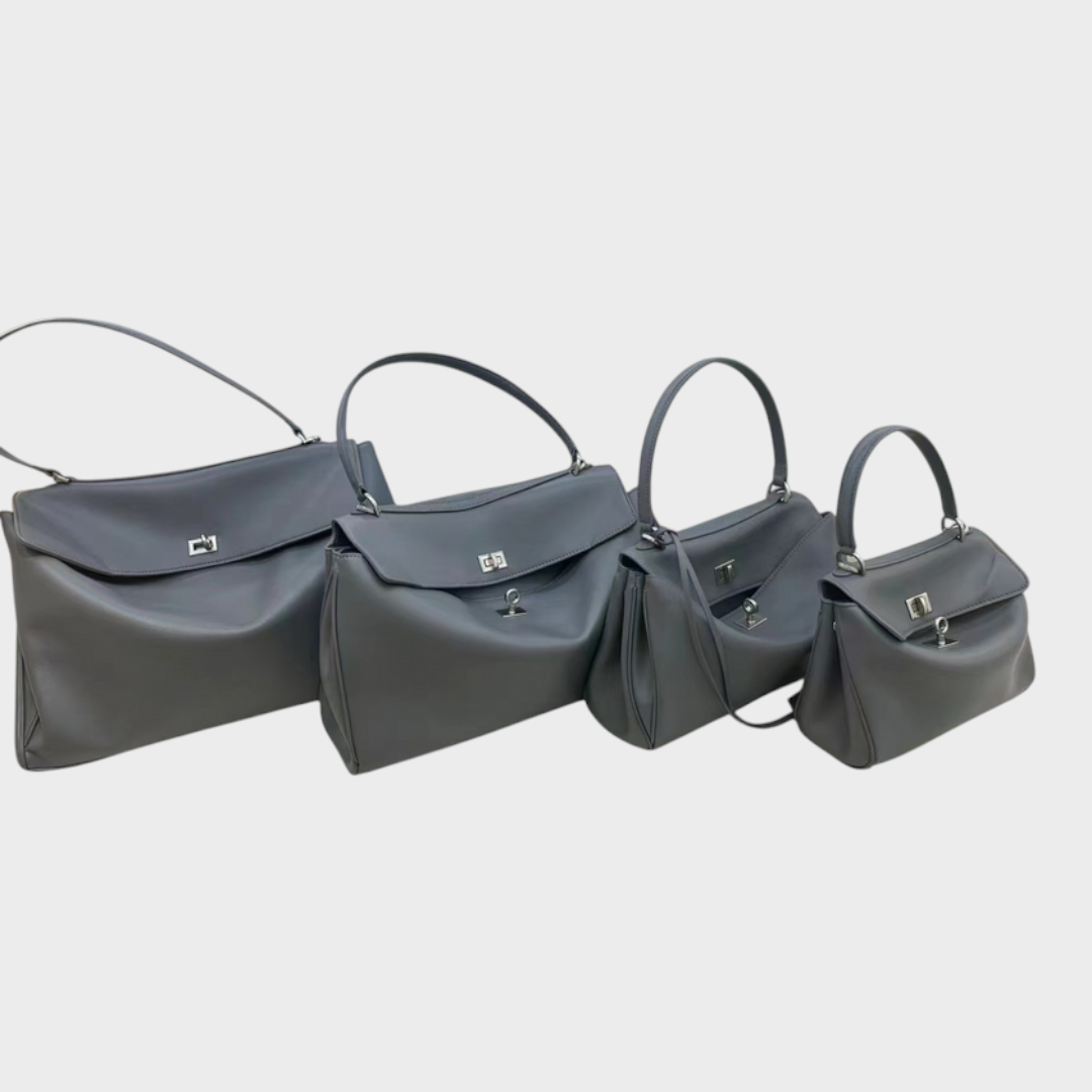 Libby | Structured Leather Handbag with Magnetic Flap Closure
