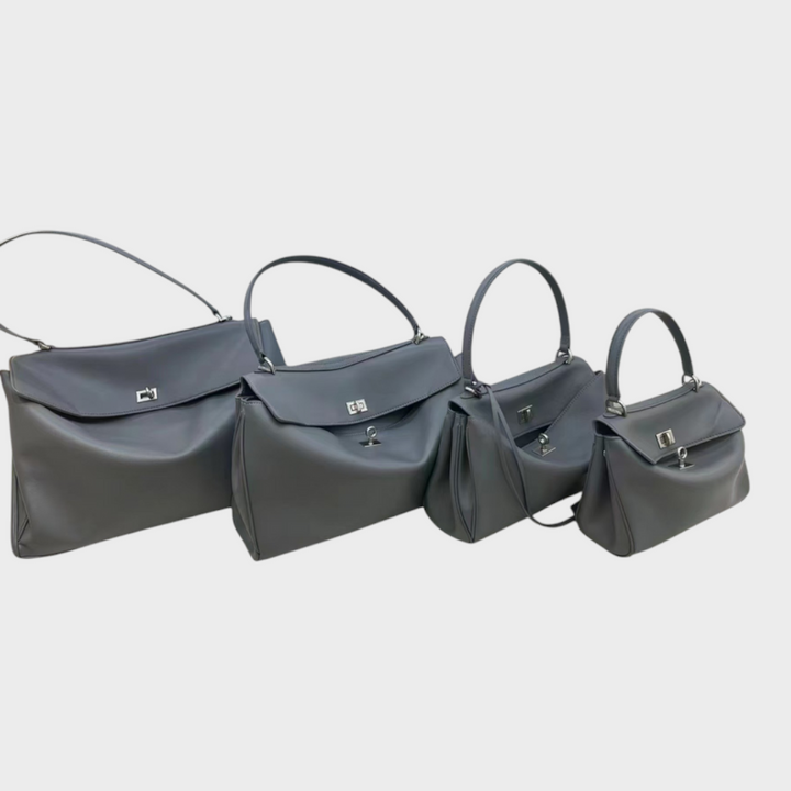 Libby | Structured Leather Handbag with Magnetic Flap Closure