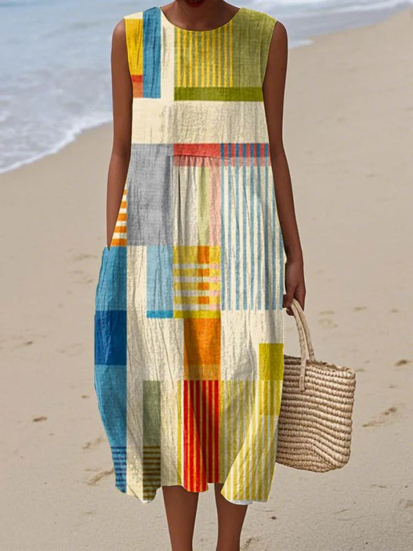 Vestido midi geométrico Eve