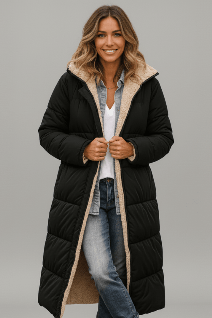 Amelia | Women Hooded Longline Puffer Coat