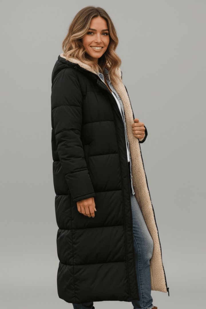 Amelia | Women Hooded Longline Puffer Coat