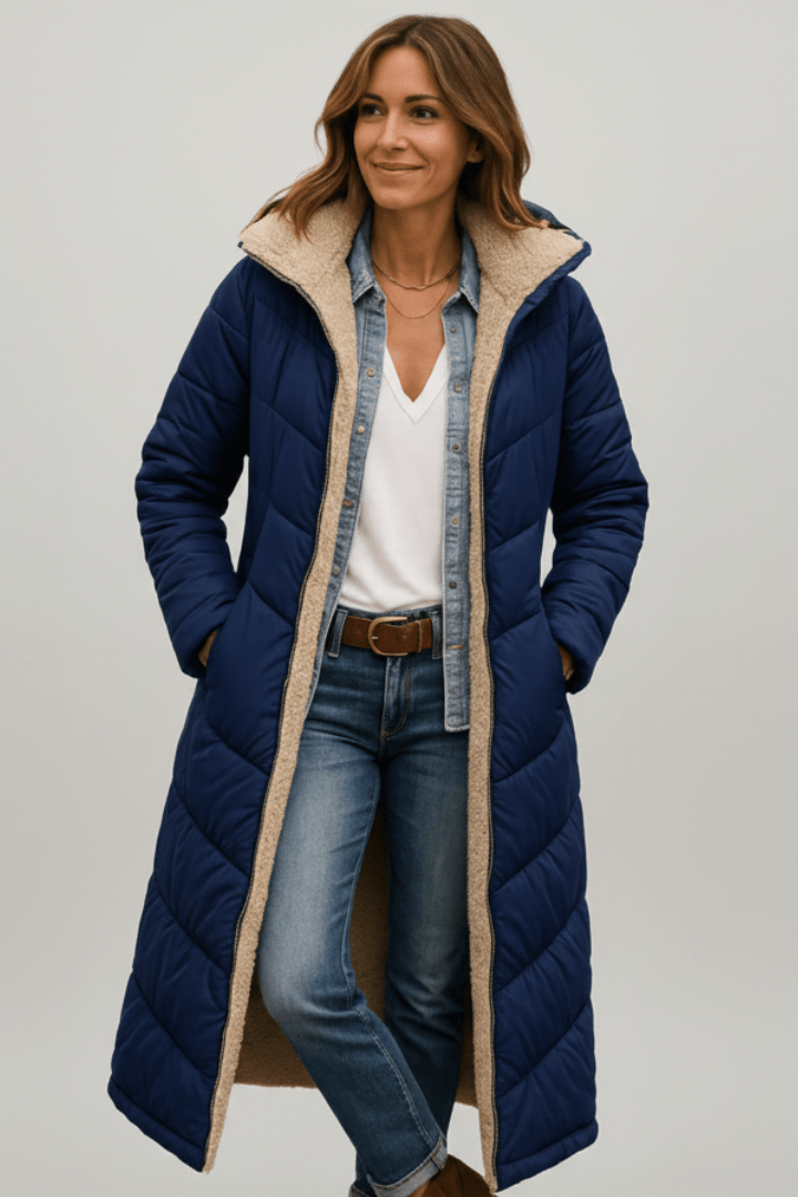 Amelia | Women Hooded Longline Puffer Coat
